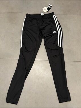 Adidas Adult Black Three-Stripe Track Pants